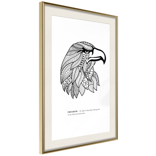 Poster - Symbol of Freedom  - goud passepartout