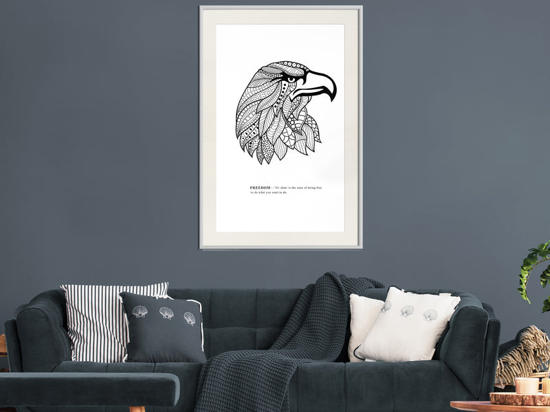 Poster - Symbol of Freedom  - wit passepartout