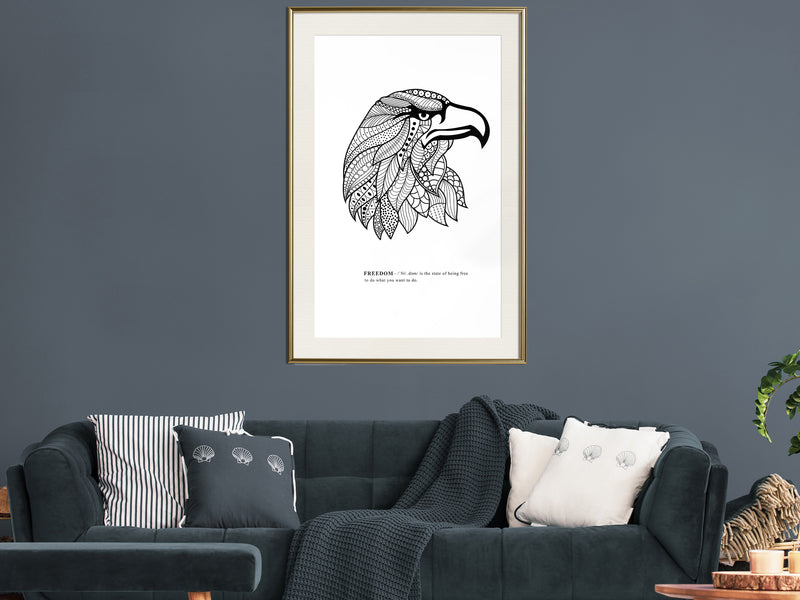 Poster - Symbol of Freedom  - goud passepartout