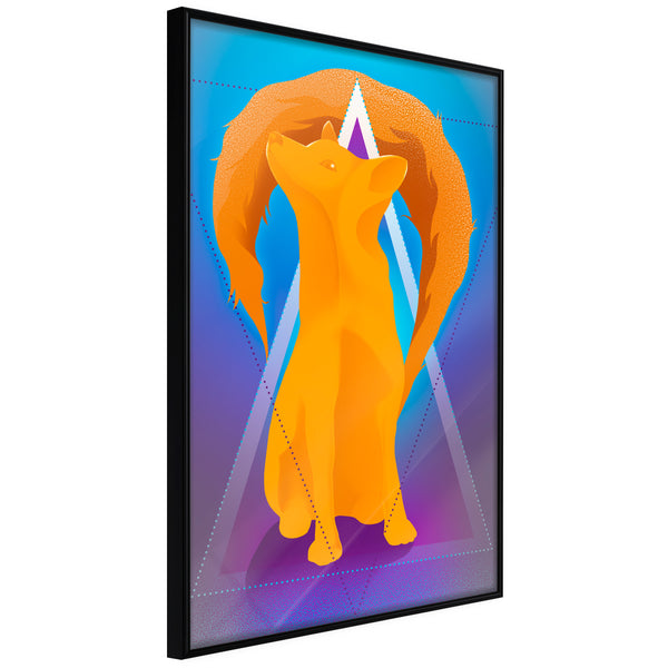 Poster - Fire Fox  - zwart