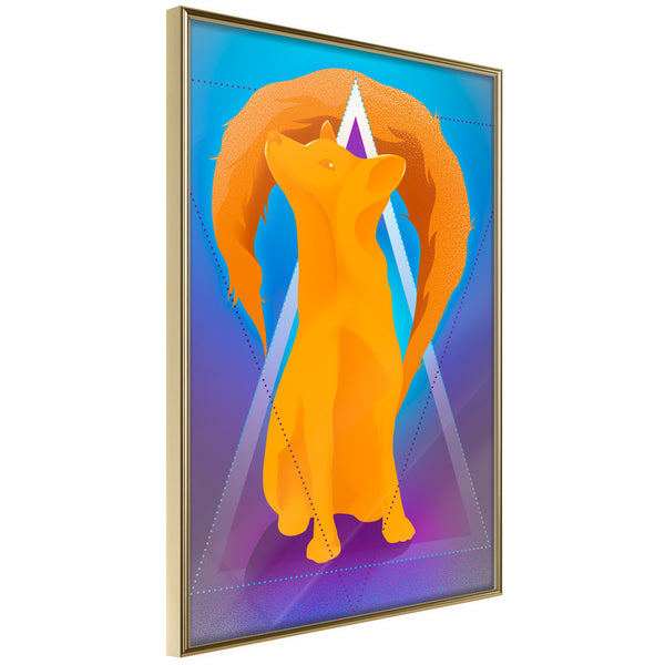 Poster - Fire Fox  - goud