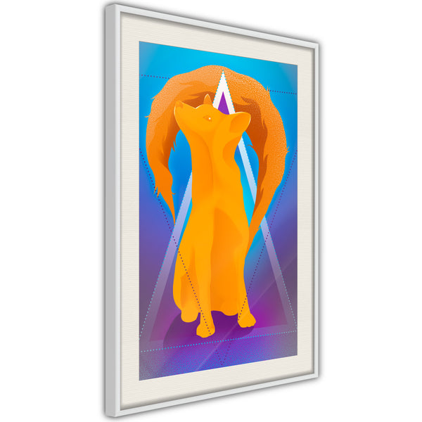 Poster - Fire Fox  - wit passepartout