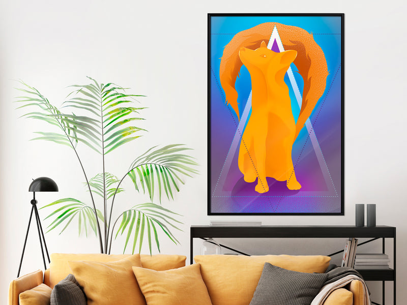 Poster - Fire Fox  - zwart