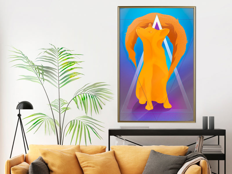 Poster - Fire Fox  - goud