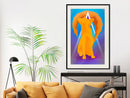 Poster - Fire Fox  - zwart passepartout