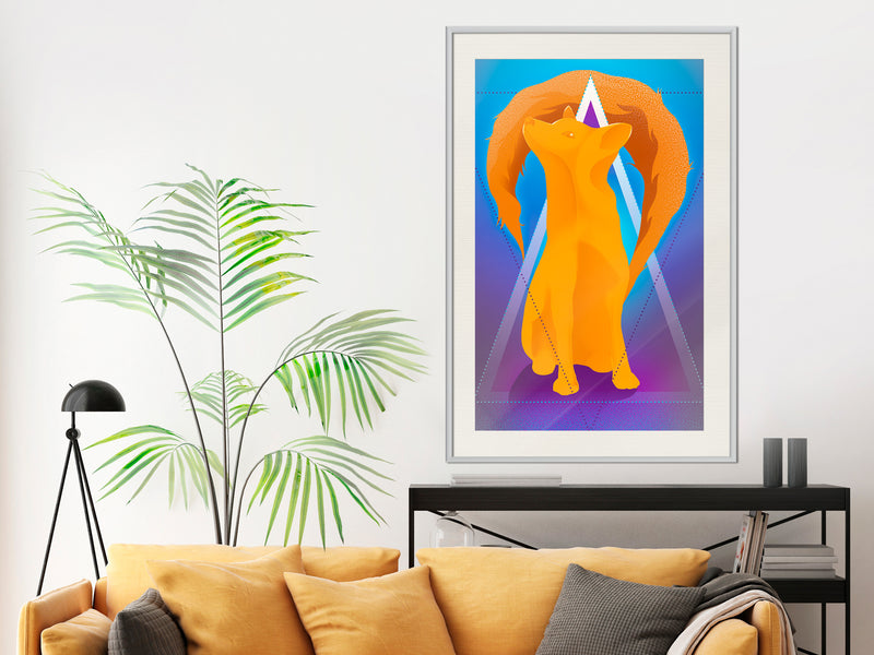 Poster - Fire Fox  - wit passepartout