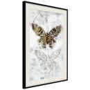 Poster - Butterfly Fossils  - zwart passepartout