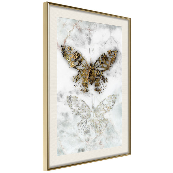 Poster - Butterfly Fossils  - goud passepartout
