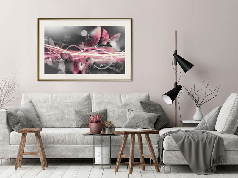 Poster - Moments Like Butterflies  - goud passepartout