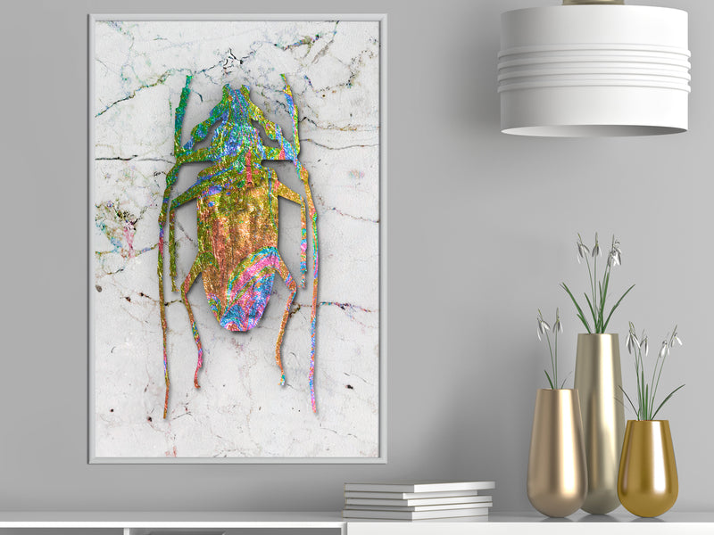 Poster - Iridescent Insect  - wit