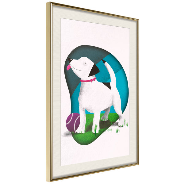 Poster - Dog's Dream  - goud passepartout