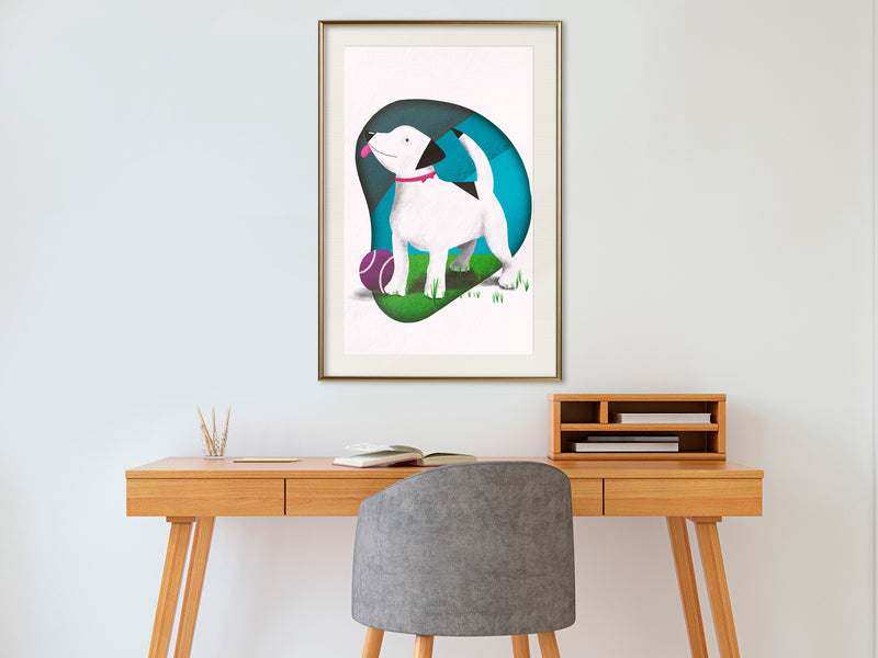 Poster - Dog's Dream  - goud passepartout