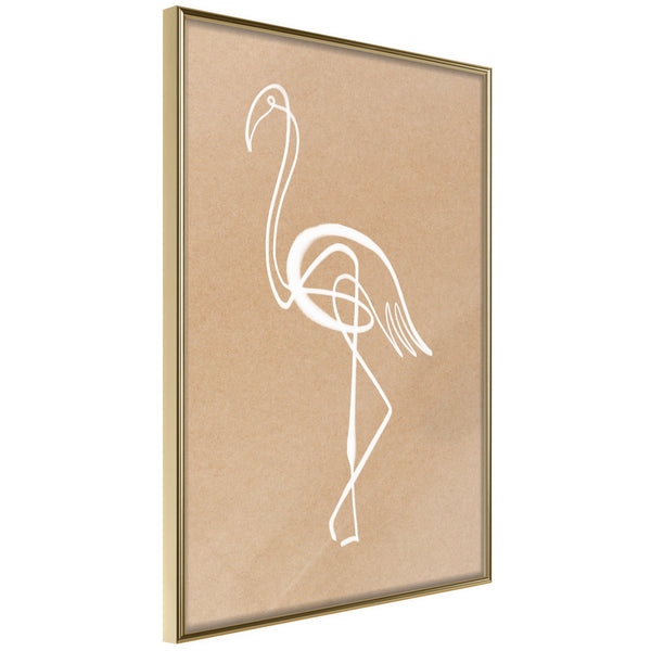 Poster - Lonely Bird  - goud