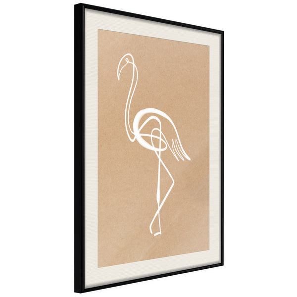 Poster - Lonely Bird  - zwart passepartout
