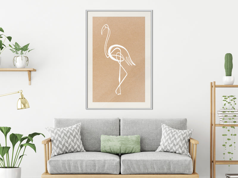 Poster - Lonely Bird  - wit passepartout