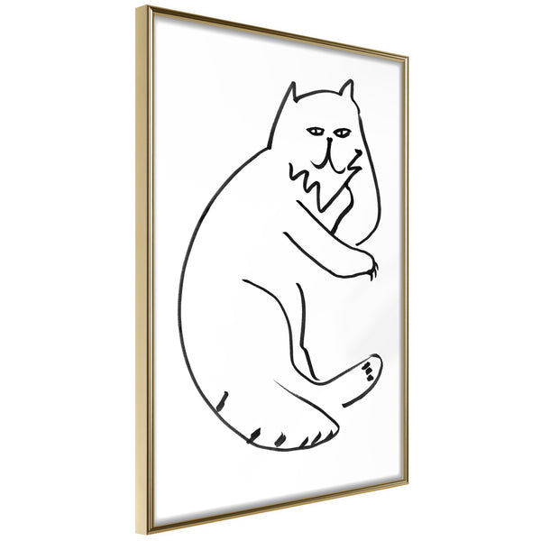 Poster - Fluffy Rest  - goud