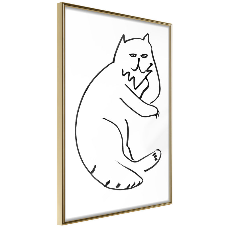 Poster - Fluffy Rest  - goud