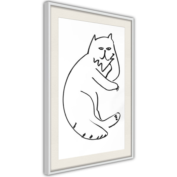 Poster - Fluffy Rest  - wit passepartout