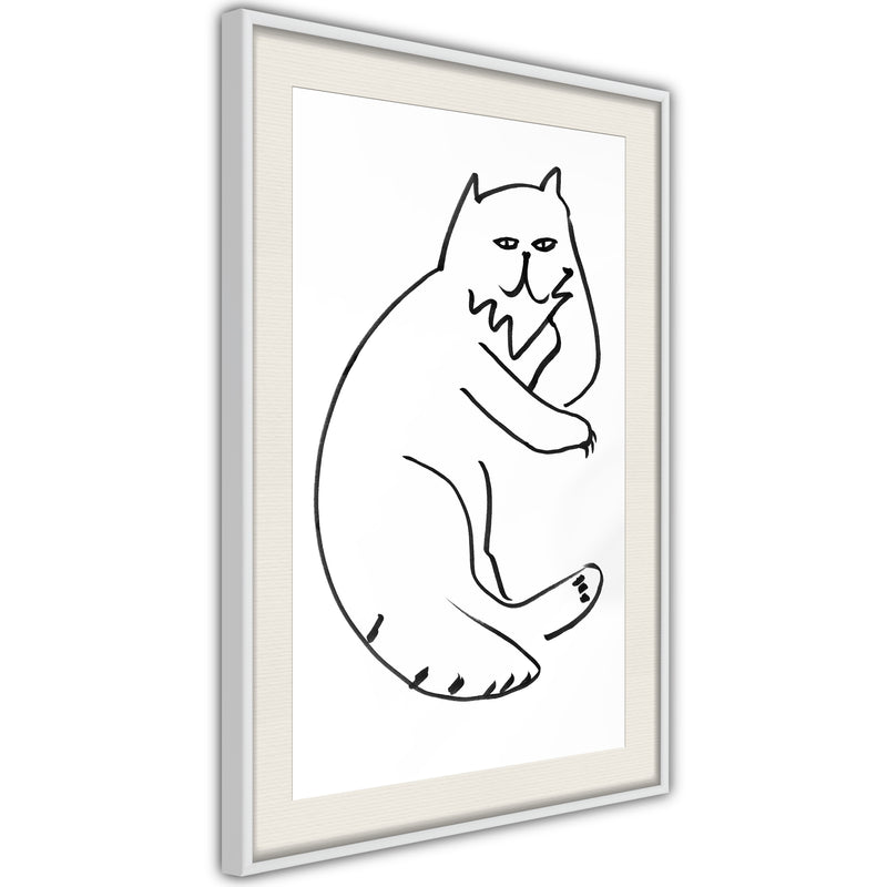 Poster - Fluffy Rest  - wit passepartout