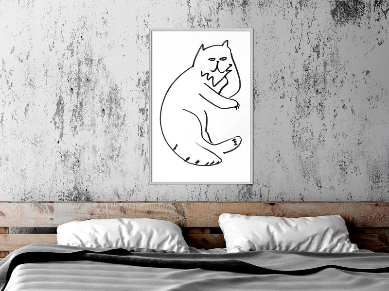 Poster - Fluffy Rest  - wit
