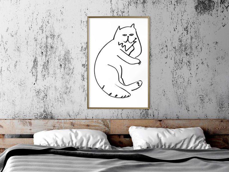 Poster - Fluffy Rest  - goud