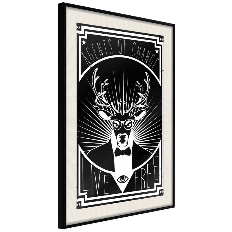 Poster - Secret Agent  - zwart passepartout