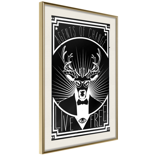 Poster - Secret Agent  - goud passepartout