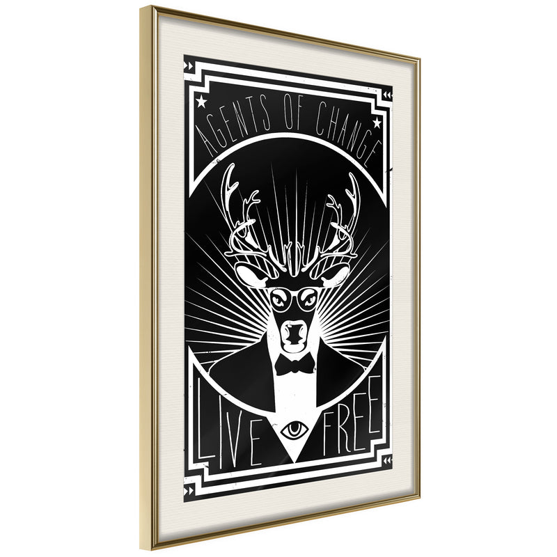 Poster - Secret Agent  - goud passepartout