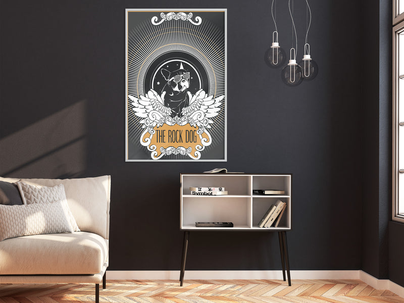 Poster - Cool Bulldog  - wit