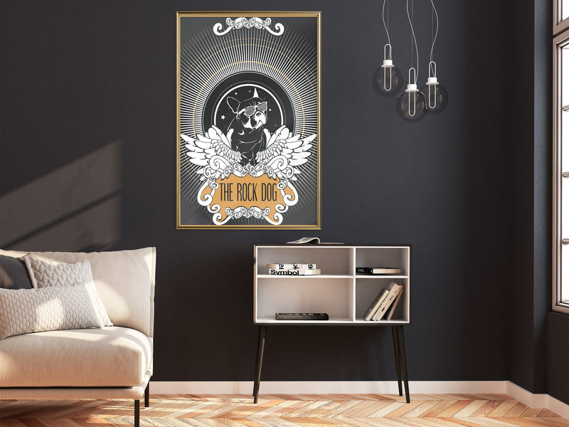 Poster - Cool Bulldog  - goud