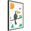 Poster - Fairy-Tale Toucan  - zwart passepartout