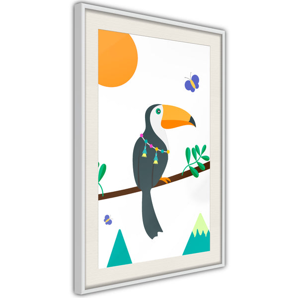 Poster - Fairy-Tale Toucan  - wit passepartout