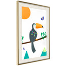 Poster - Fairy-Tale Toucan  - goud passepartout