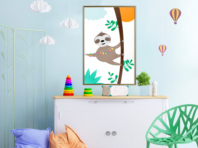 Poster - Lazy Life  - goud
