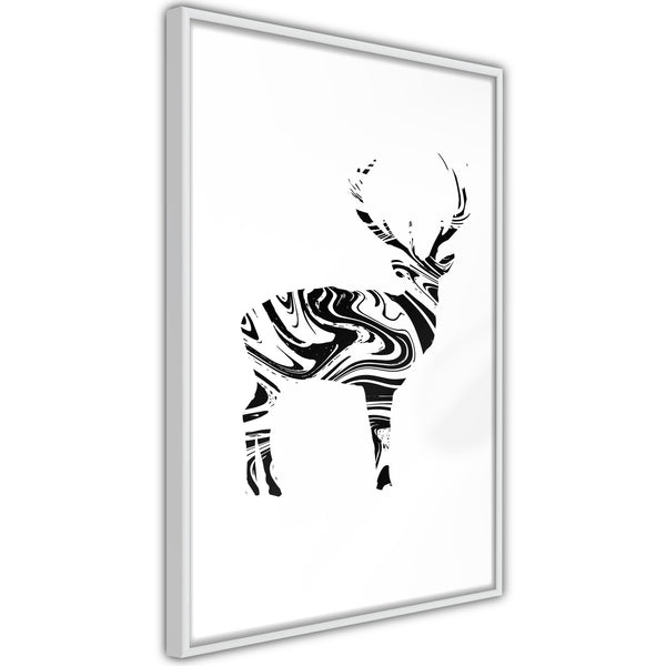 Poster - Marble Stag  - wit
