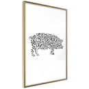 Poster - Curly Pig   - goud