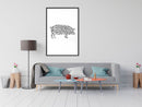 Poster - Curly Pig   - zwart
