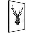 Poster - Geometric Stag  - zwart