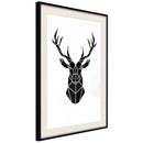 Poster - Geometric Stag  - zwart passepartout