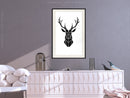 Poster - Geometric Stag  - zwart passepartout