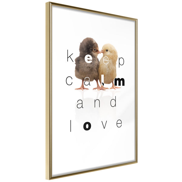 Poster - Cute Chicks  - goud