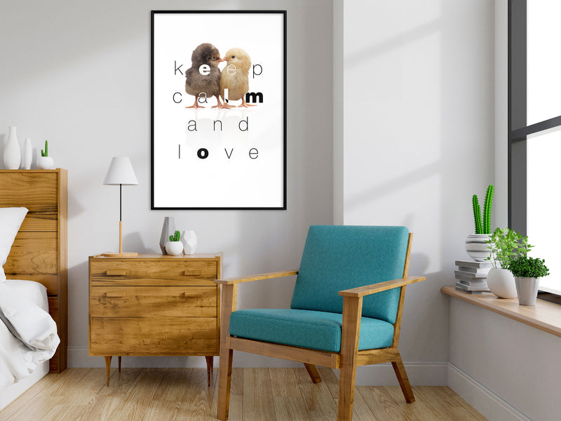 Poster - Cute Chicks  - zwart