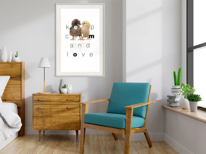 Poster - Cute Chicks  - wit passepartout