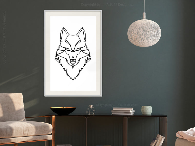 Poster - Wolf Look  - wit passepartout