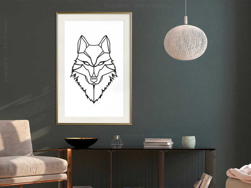 Poster - Wolf Look  - goud passepartout