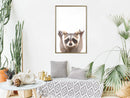 Poster - Funny Racoon  - goud