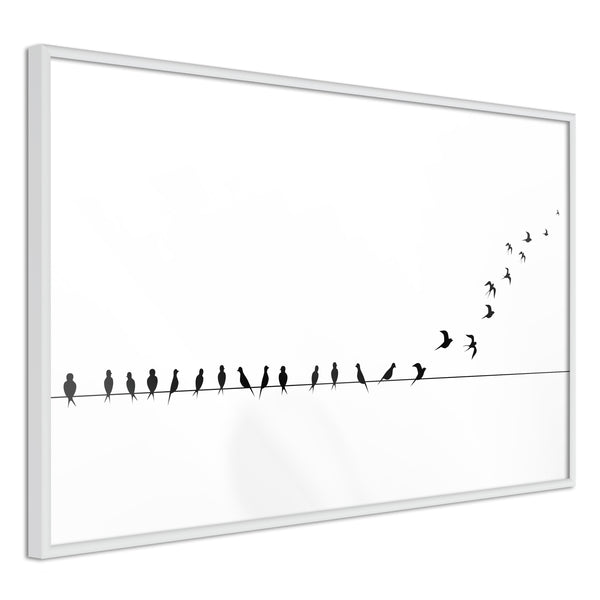 Poster - Birds on a Wire  - wit