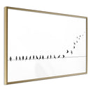 Poster - Birds on a Wire  - goud