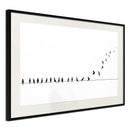 Poster - Birds on a Wire  - zwart passepartout