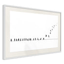 Poster - Birds on a Wire  - wit passepartout